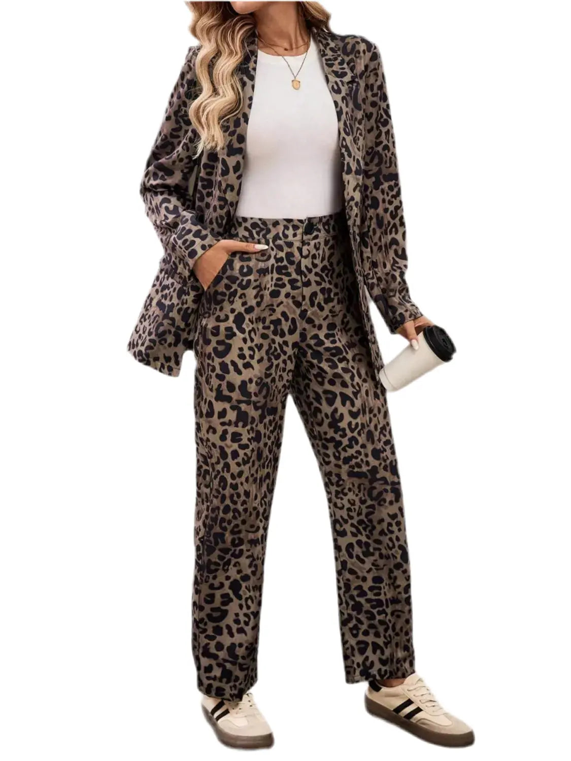 Fato Blazer e Calça Leopardo Look-Total - Marminna Fashion