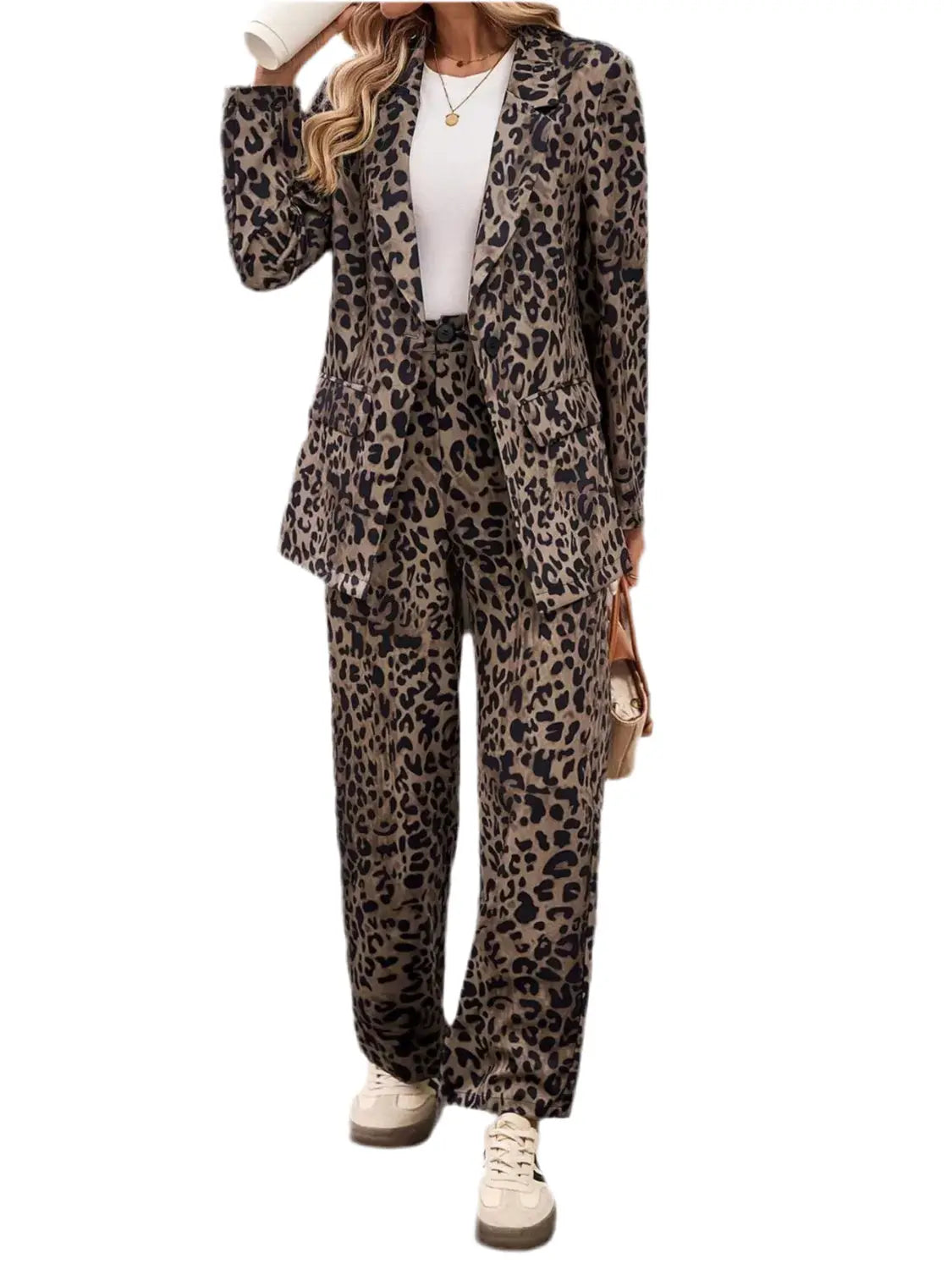 Fato Blazer e Calça Leopardo Look-Total - Marminna Fashion