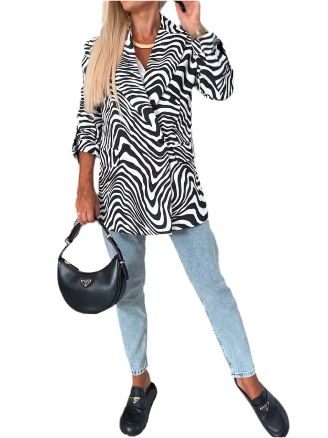 Blazer Comprido Print Zebra - Marminna Fashion