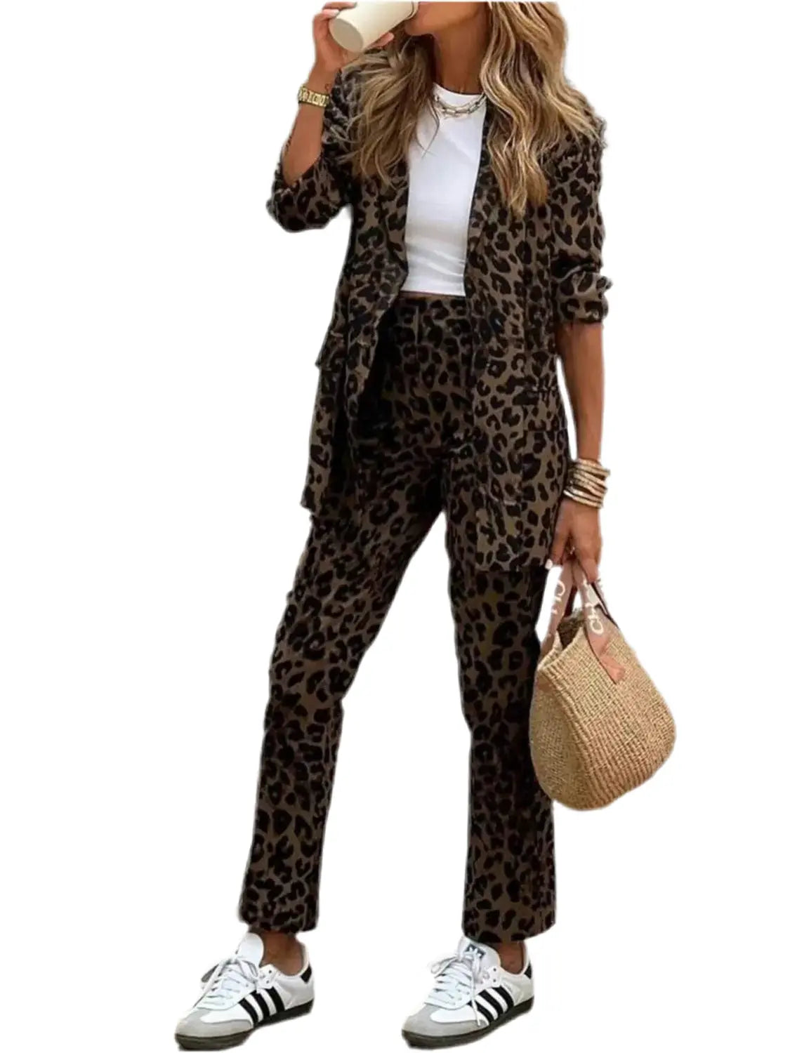 Fato Blazer e Calça Leopardo Look-Total - Marminna Fashion