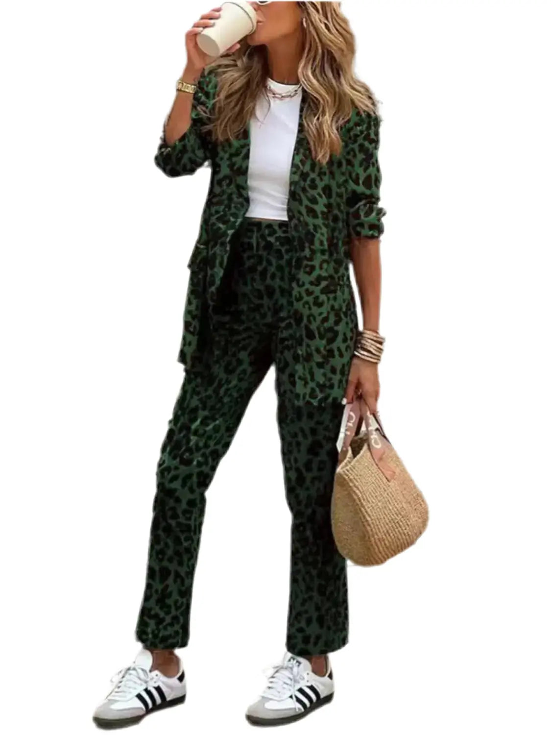 Fato Blazer e Calça Leopardo Look-Total - Marminna Fashion