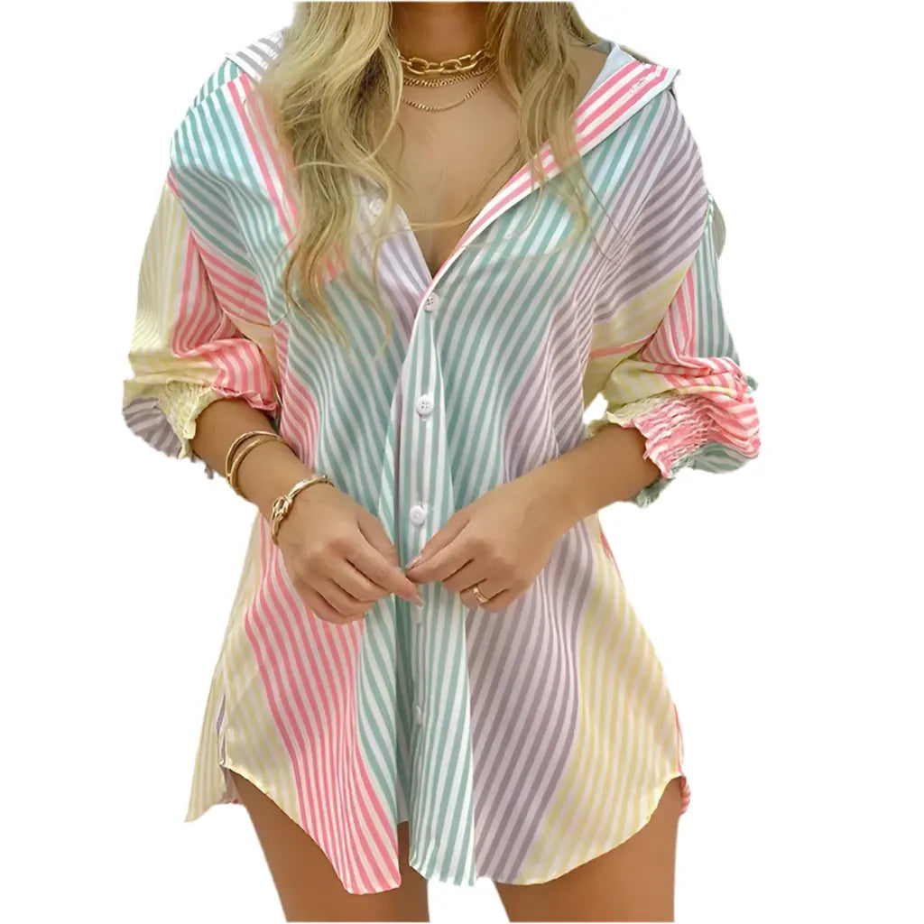 Camisa Over-Size Estampada | Marminna Fashion