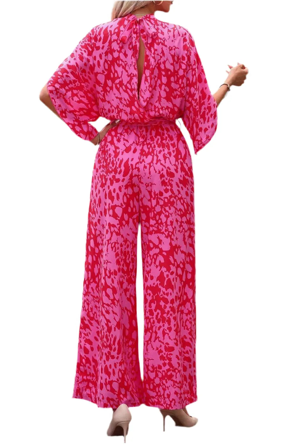 Macacão Leopardo Rosa e Wide Leg - Marminna Fashion