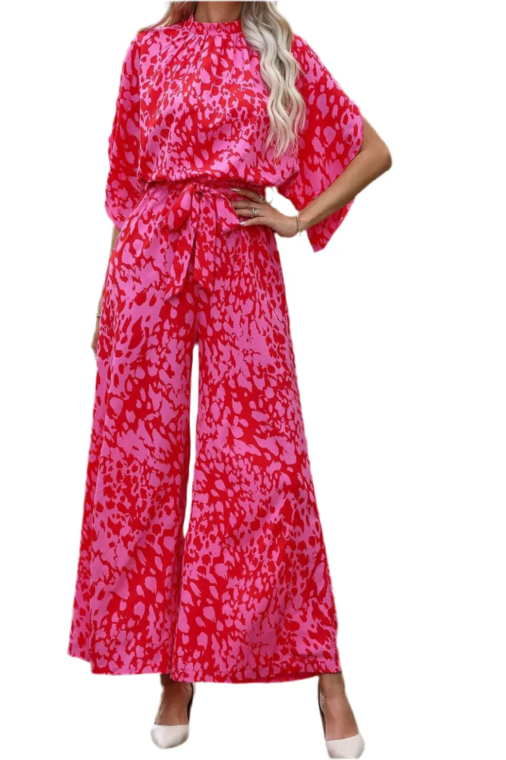 Macacão Leopardo Rosa e Wide Leg - Marminna Fashion